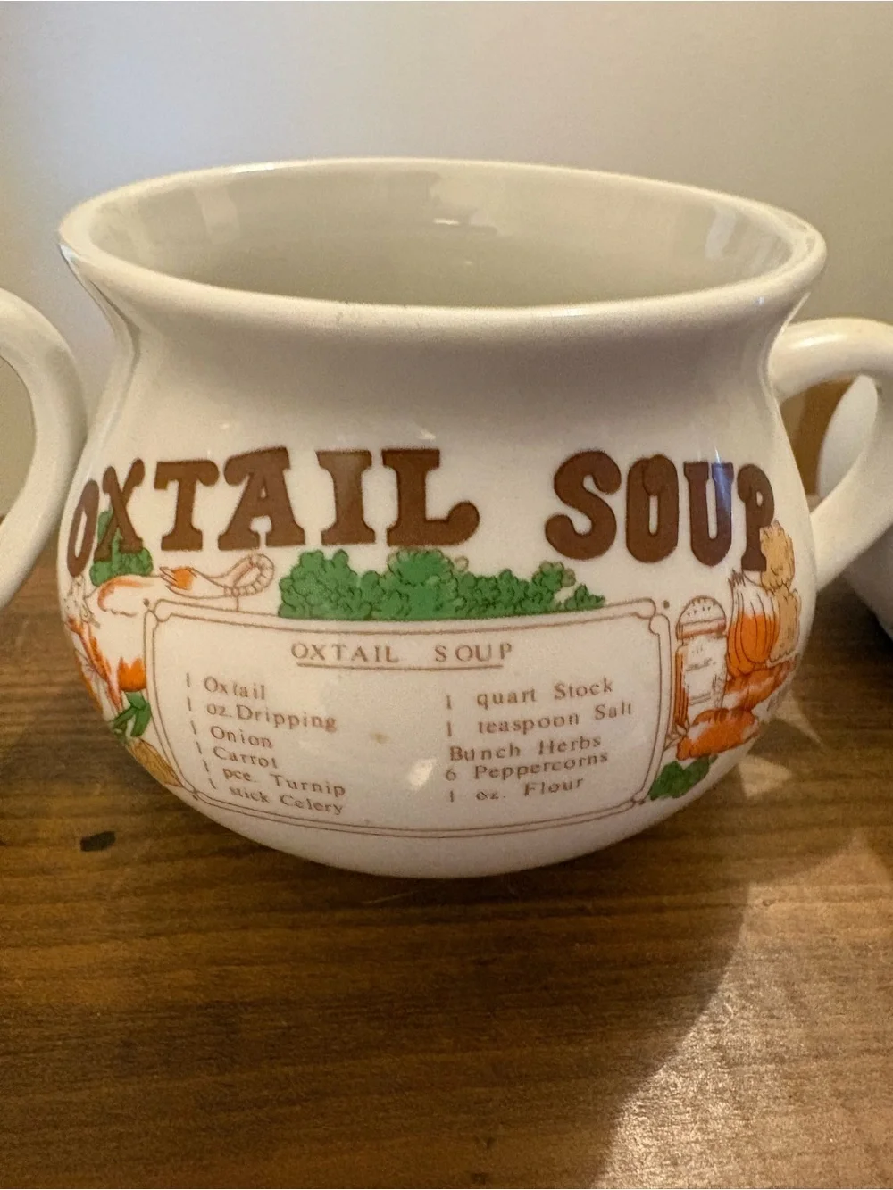 Ceramic Mushroom & Oxtail Soup Bowls - Cream Set